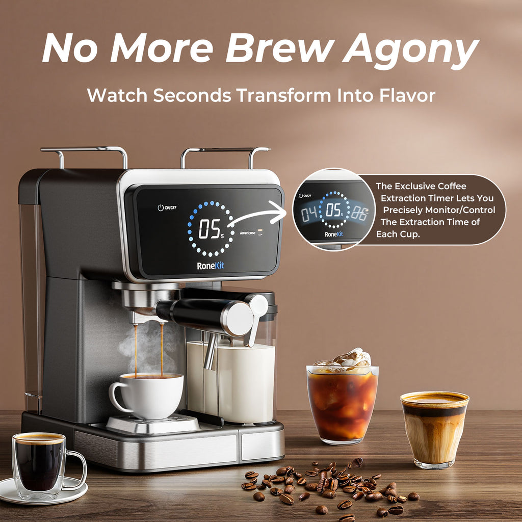 Espresso Coffee Maker with Milk Tank