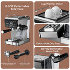 Espresso Coffee Maker with Milk Tank