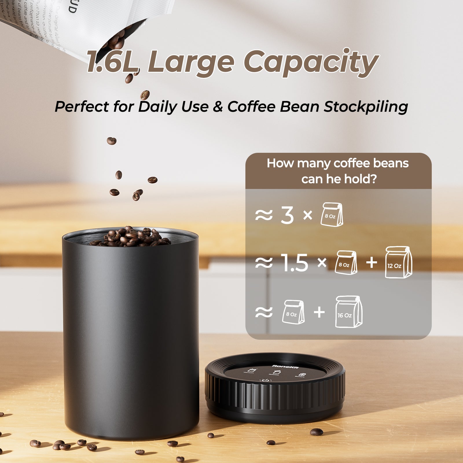 1.6L Coffee Composter